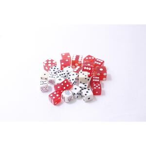 Dice Set, White, Red, Gaming, Dice, Custom, Board Game, Role-Playing,